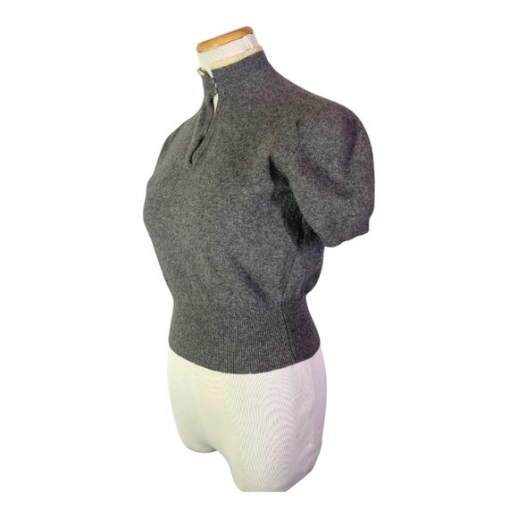 Vintage 1950s Colebrook Full Fashioned Cashmere Sweater Cropped Short Sleeve - Picture 4 of 12
